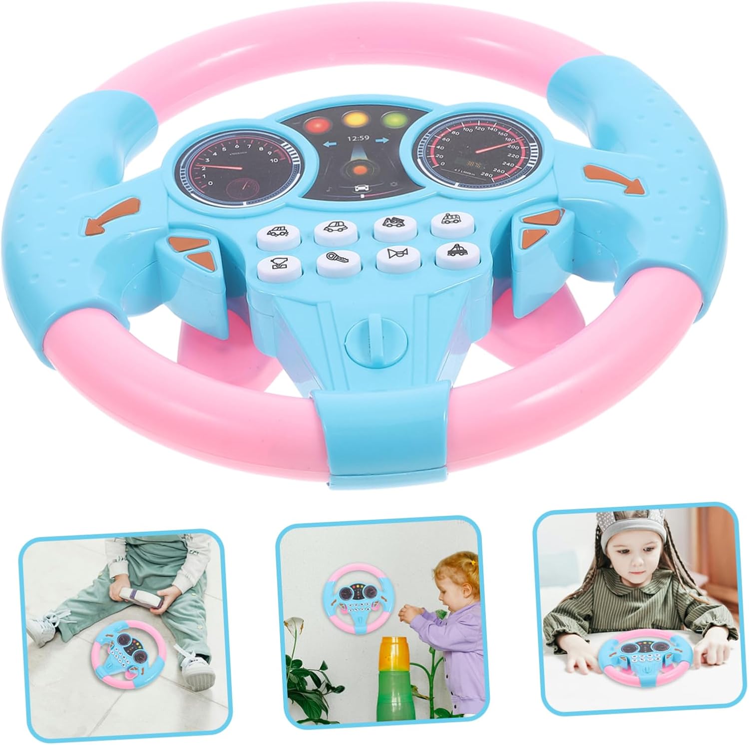 عجلة القيادة للأطفال - زهري - KIDSBOX