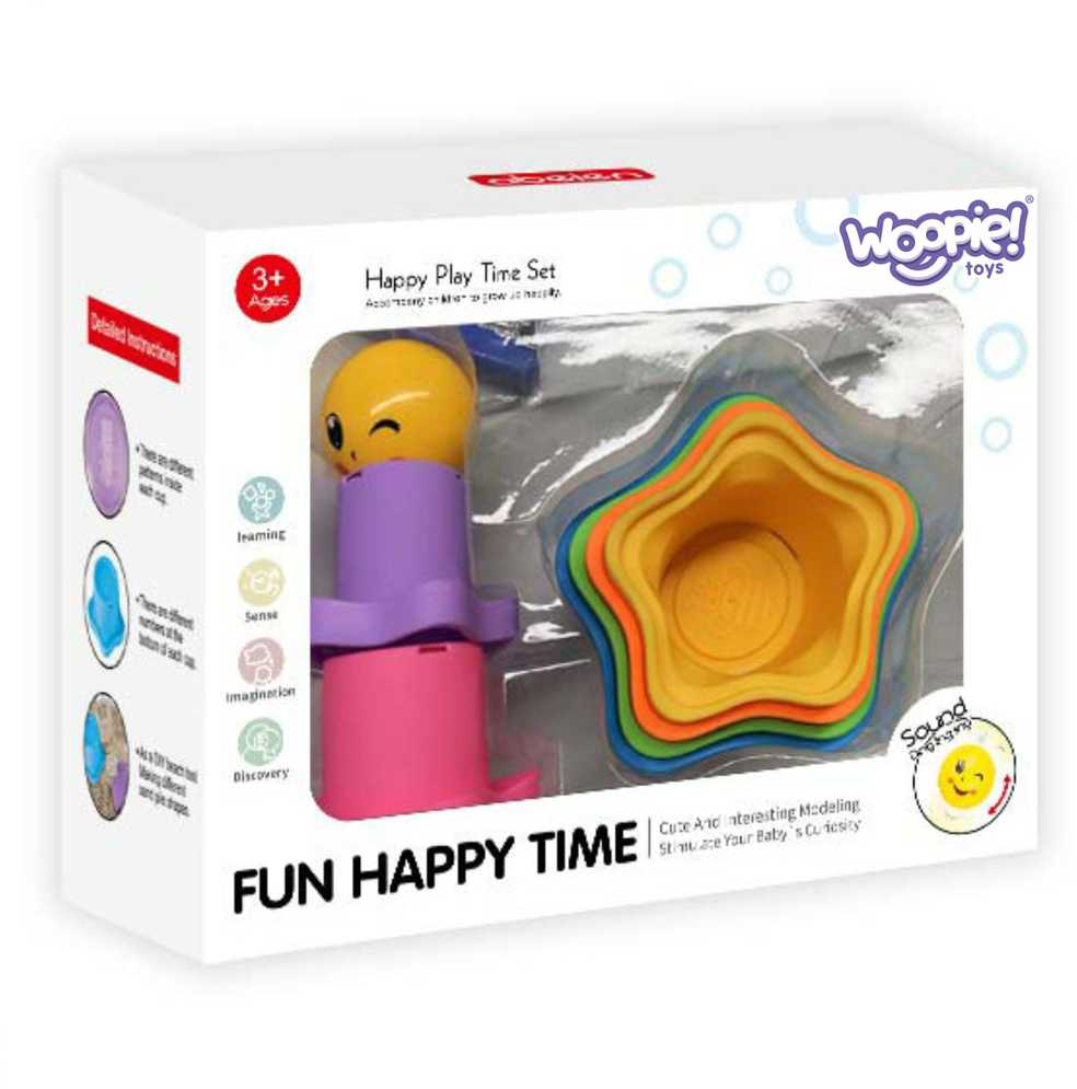 أكواب هرمية حسية للأطفال - نجوم + كرة - KIDSBOX