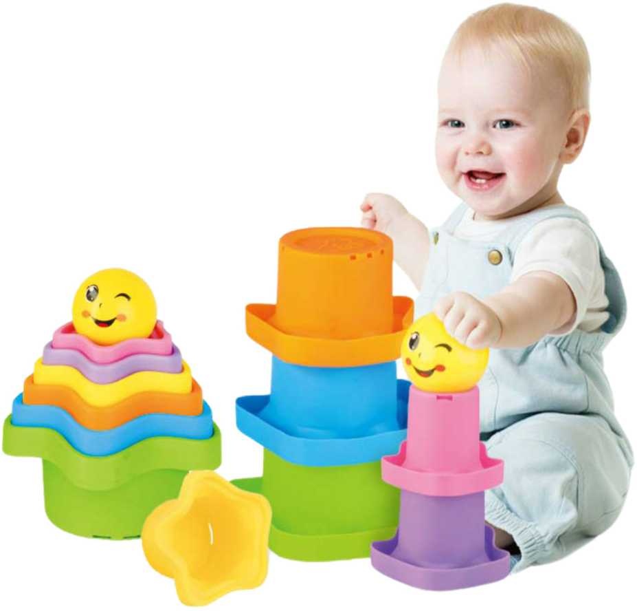 أكواب هرمية حسية للأطفال - نجوم + كرة - KIDSBOX