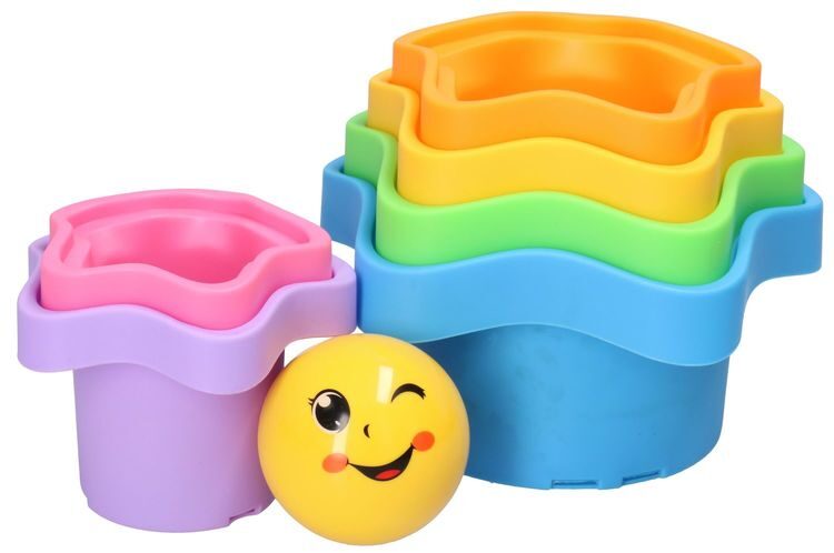 أكواب هرمية حسية للأطفال - نجوم + كرة - KIDSBOX