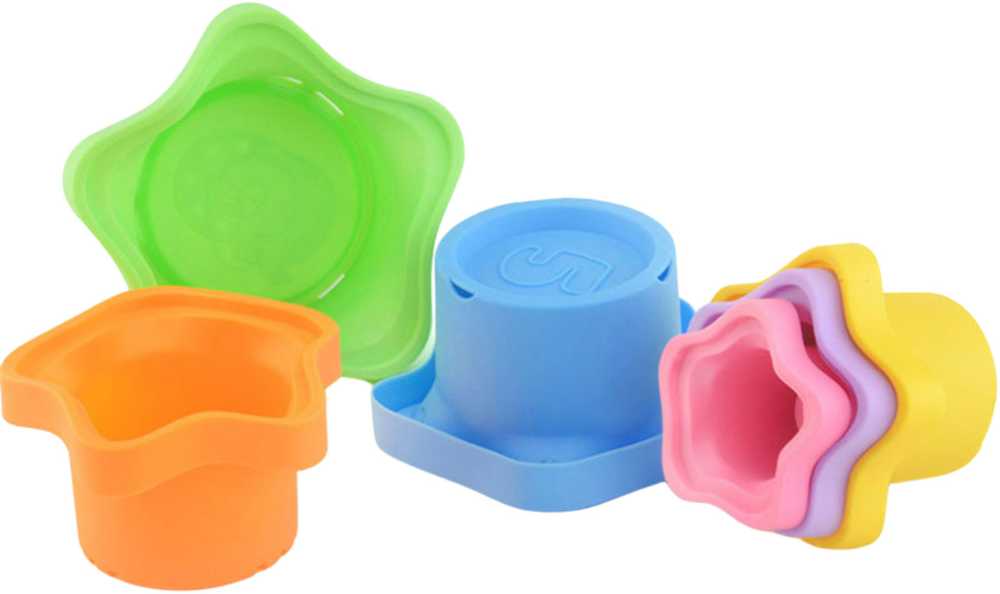 أكواب هرمية حسية للأطفال - نجوم + كرة - KIDSBOX