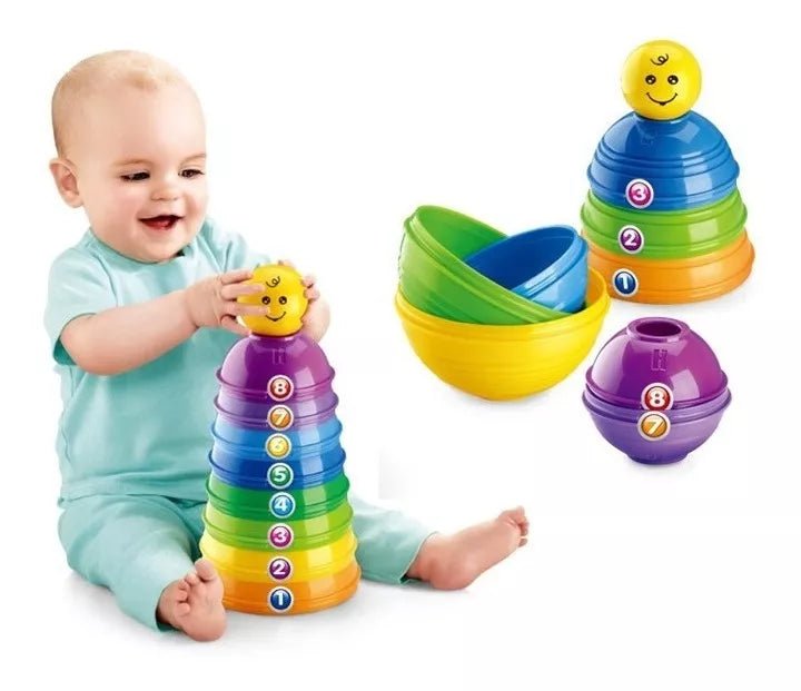 أكواب هرمية متعددة الألوان - KIDSBOX