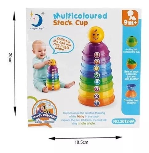 أكواب هرمية متعددة الألوان - KIDSBOX