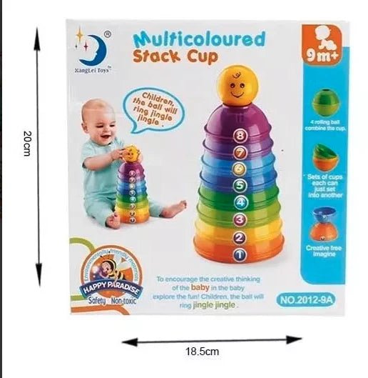 أكواب هرمية متعددة الألوان - KIDSBOX