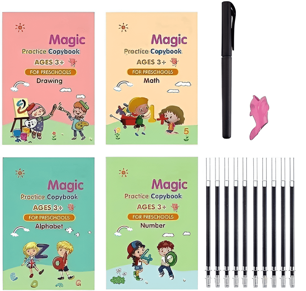 الدفتر التعليمي السحري 4 دفاتر باللغة العربية + 4 دفاتر باللغة الإنجليزية - KIDSBOX
