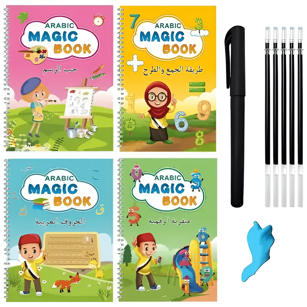الدفتر التعليمي السحري 4 دفاتر باللغة العربية + 4 دفاتر باللغة الإنجليزية - KIDSBOX