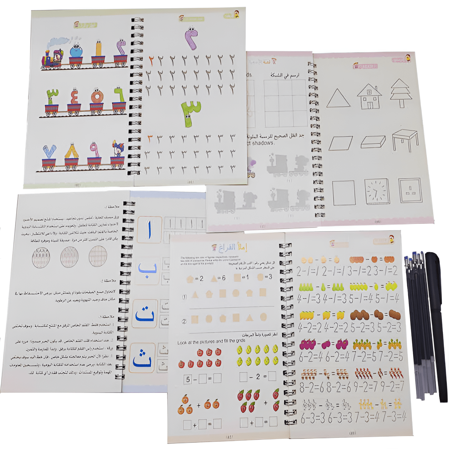 الدفتر التعليمي السحري 4 دفاتر باللغة العربية + 4 دفاتر باللغة الإنجليزية - KIDSBOX