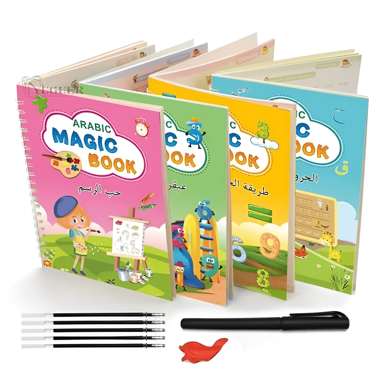 الدفتر التعليمي السحري 4 دفاتر باللغة العربية + 4 دفاتر باللغة الإنجليزية - KIDSBOX