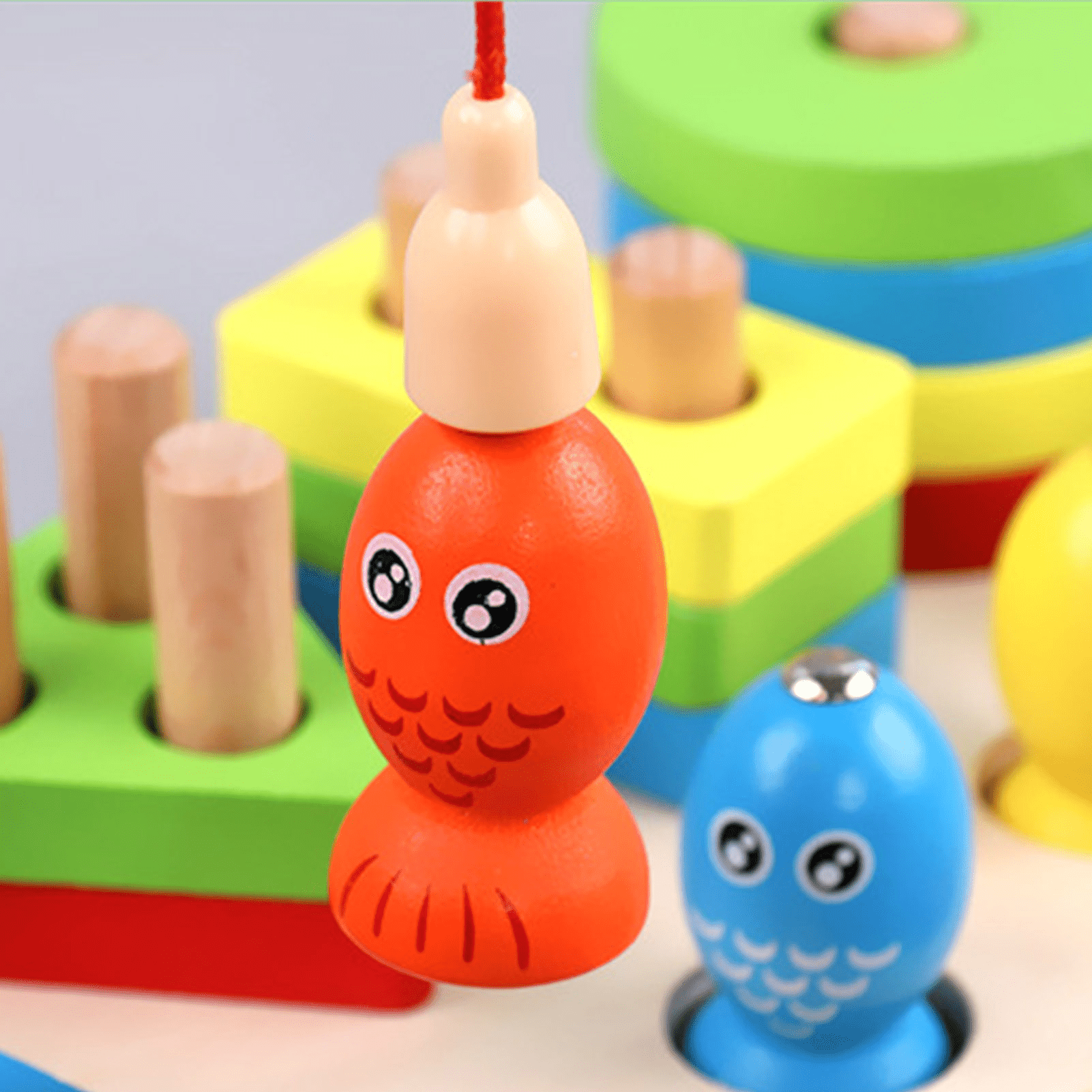 المطابقة الخشبية وصيد السمك - KIDSBOX