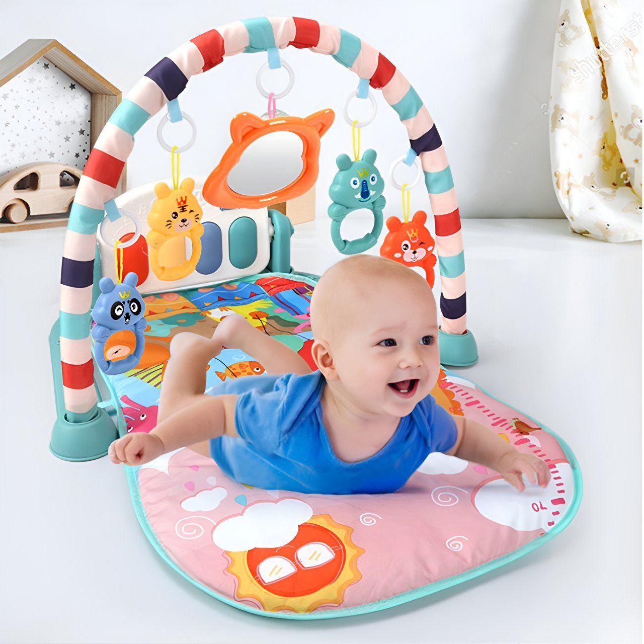 السجادة الموسيقية للبيبي - ازرق - KIDSBOX
