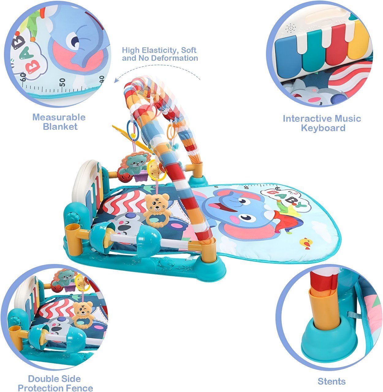 السجادة الموسيقية للبيبي - ازرق - KIDSBOX