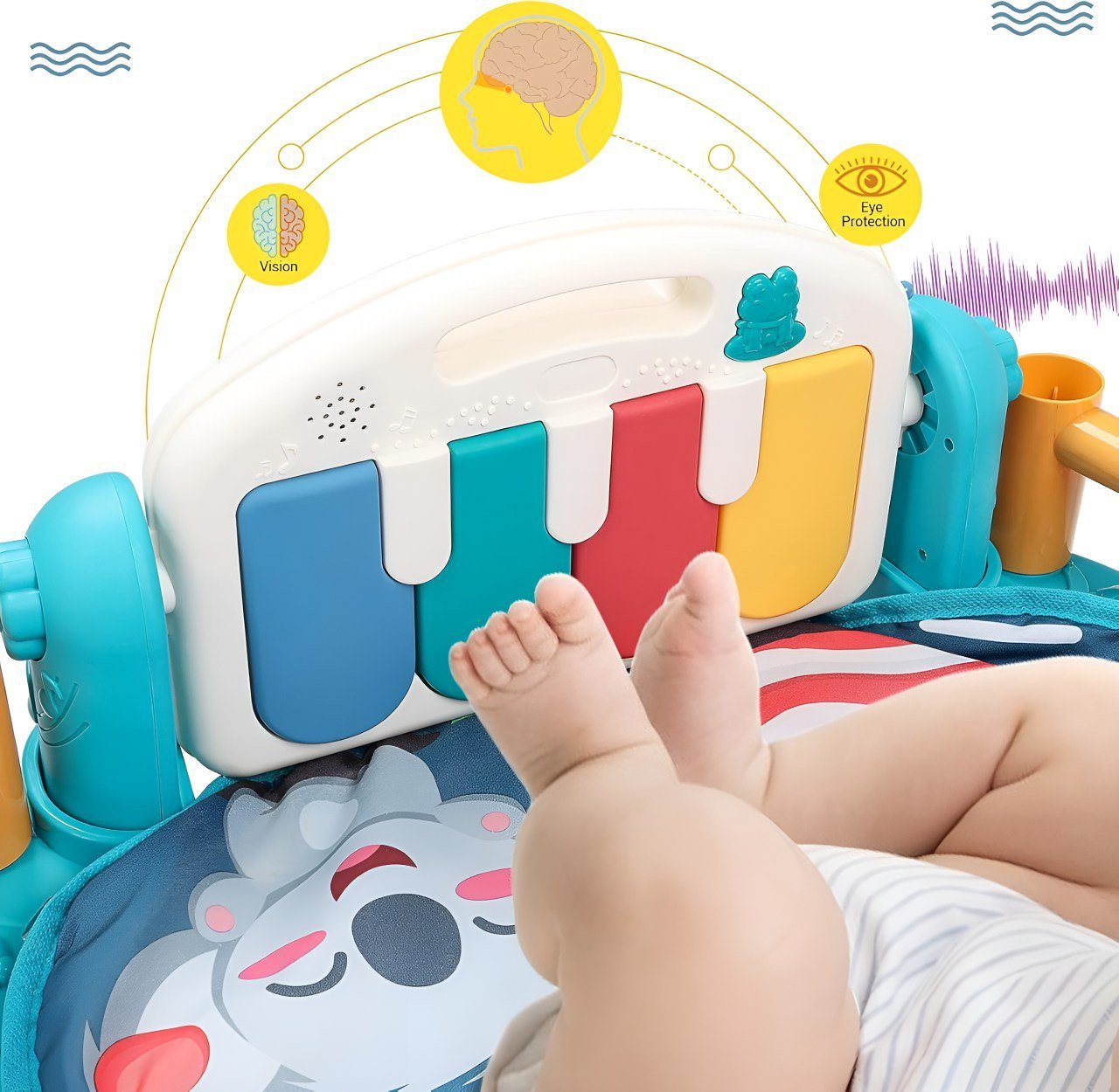 السجادة الموسيقية للبيبي - ازرق - KIDSBOX