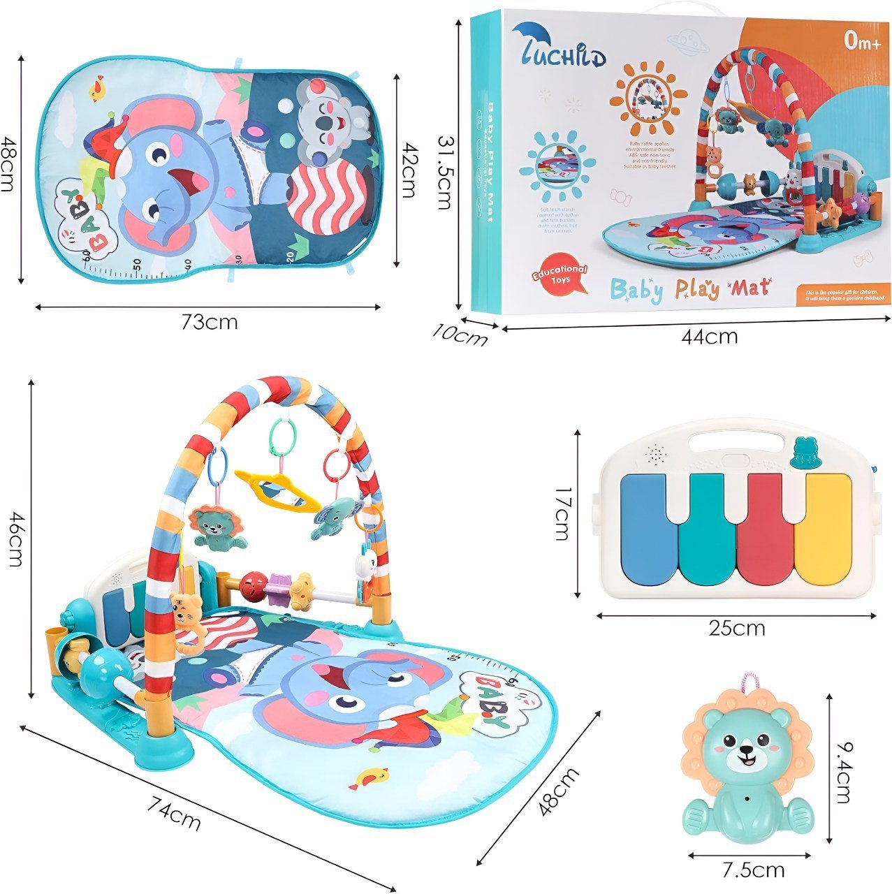 السجادة الموسيقية للبيبي - ازرق - KIDSBOX