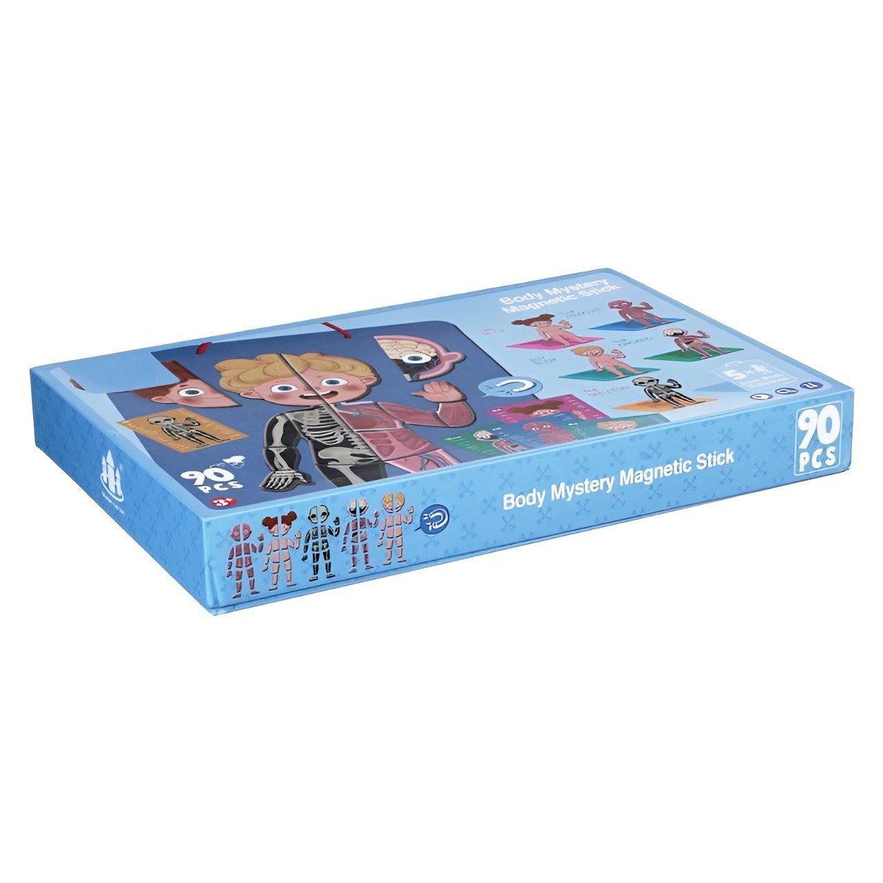 بازل جسم الانسان المغناطيسي 90 قطعة _ الحجم الكبير (ولد) - KIDSBOX