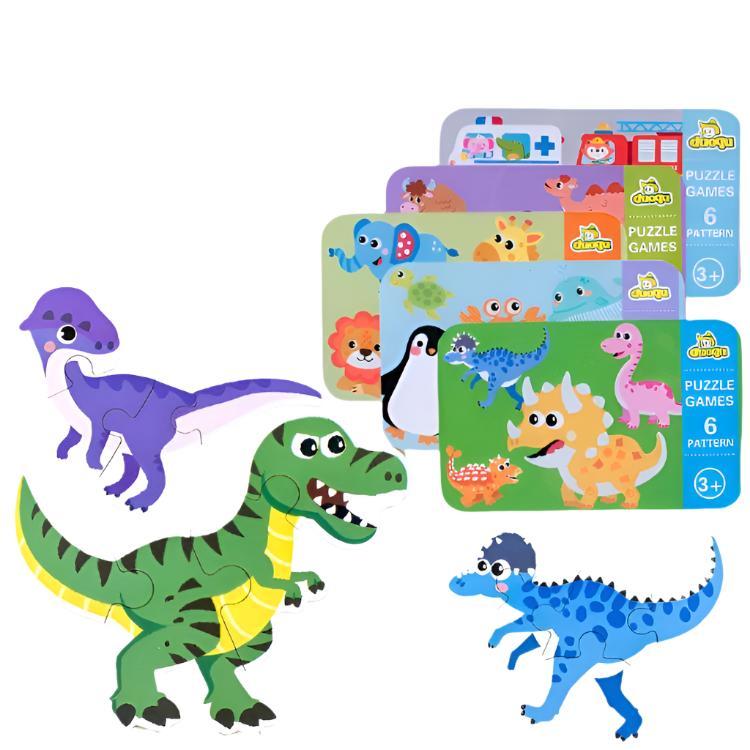 بازل خشب بعلبة معدن (ديناصور) - KIDSBOX