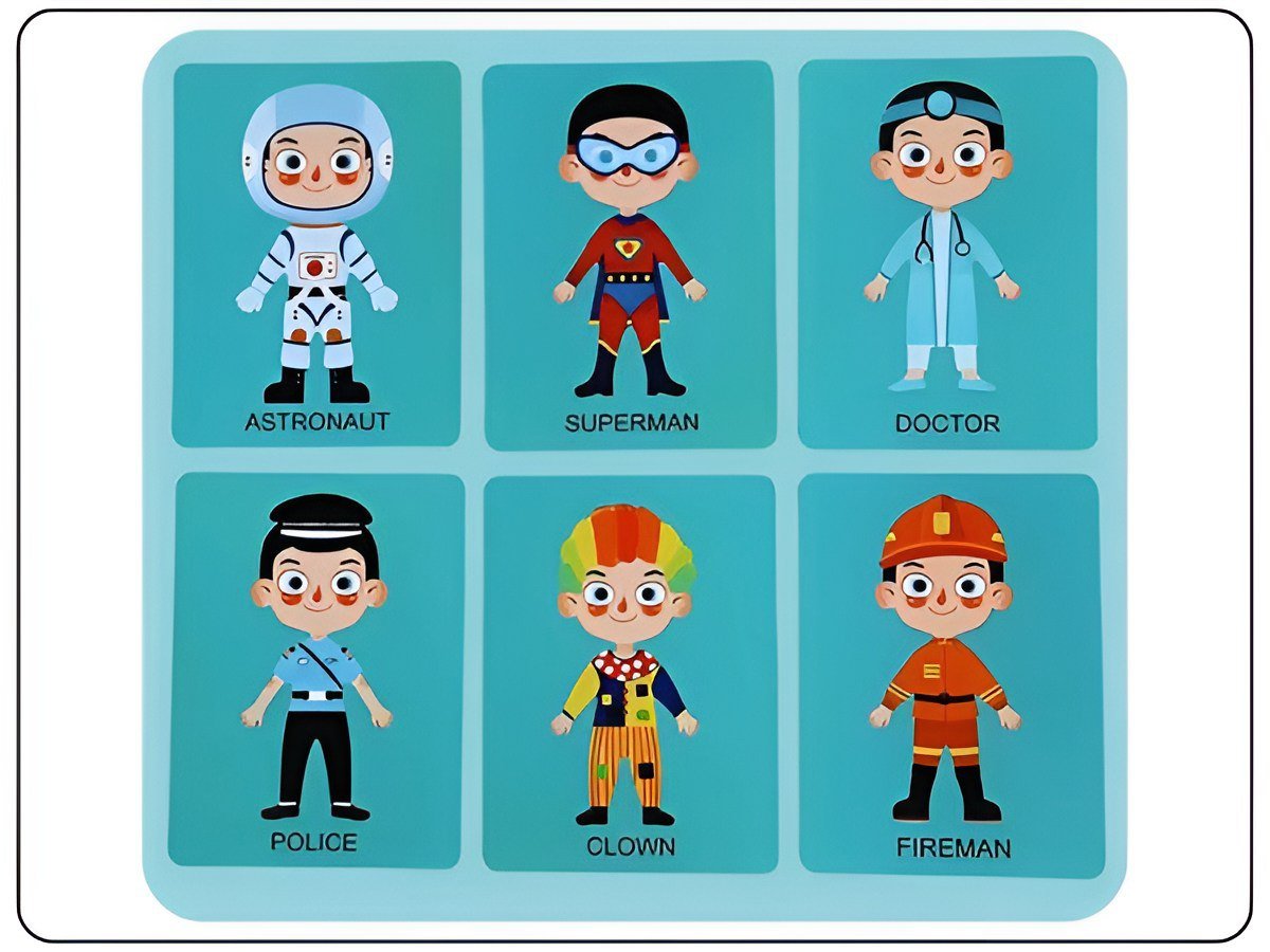 دفتر بازل تلبيس مغناطيس - المهن (ولد) - KIDSBOX