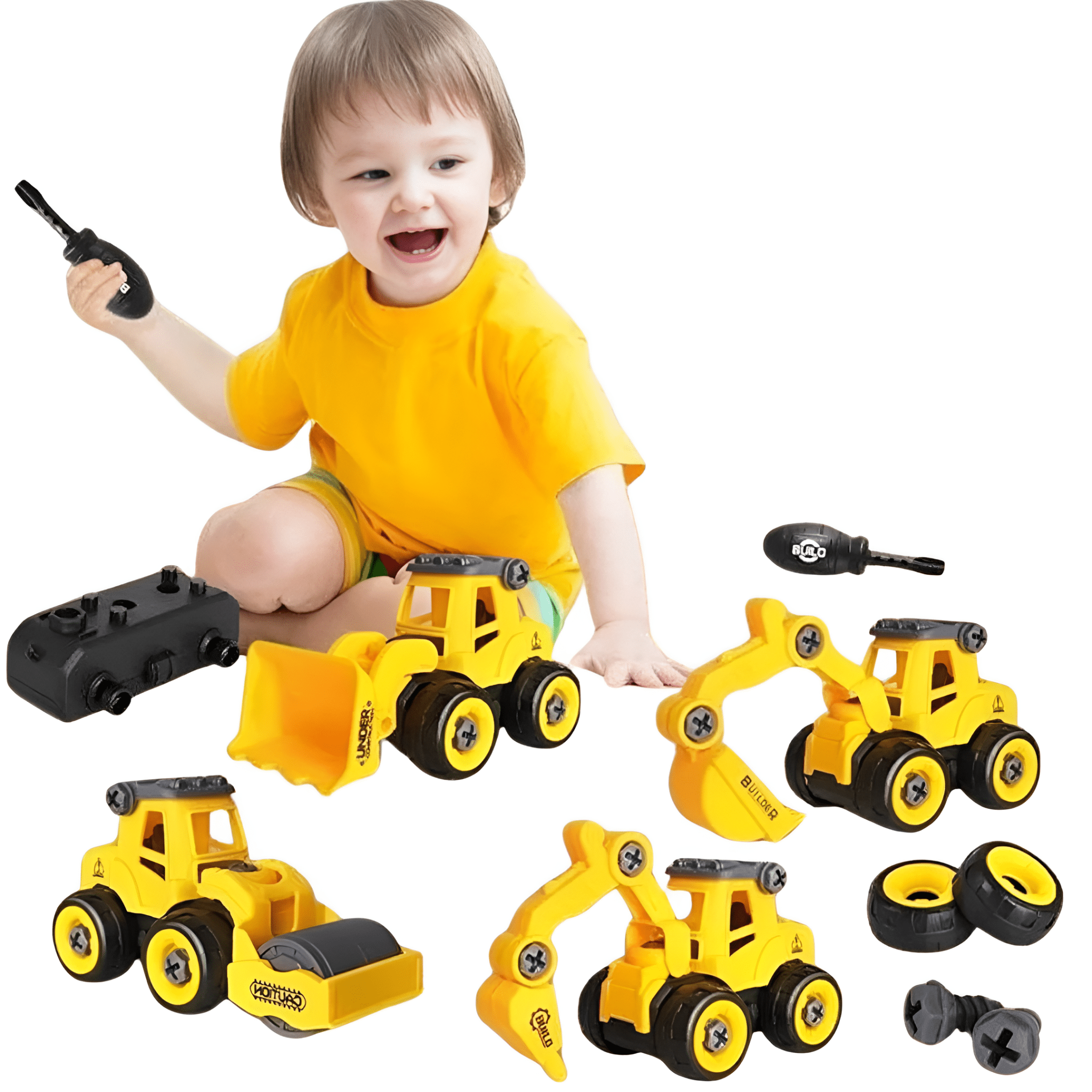 فك وتجميع 4 جرارات + مفك - KIDSBOX