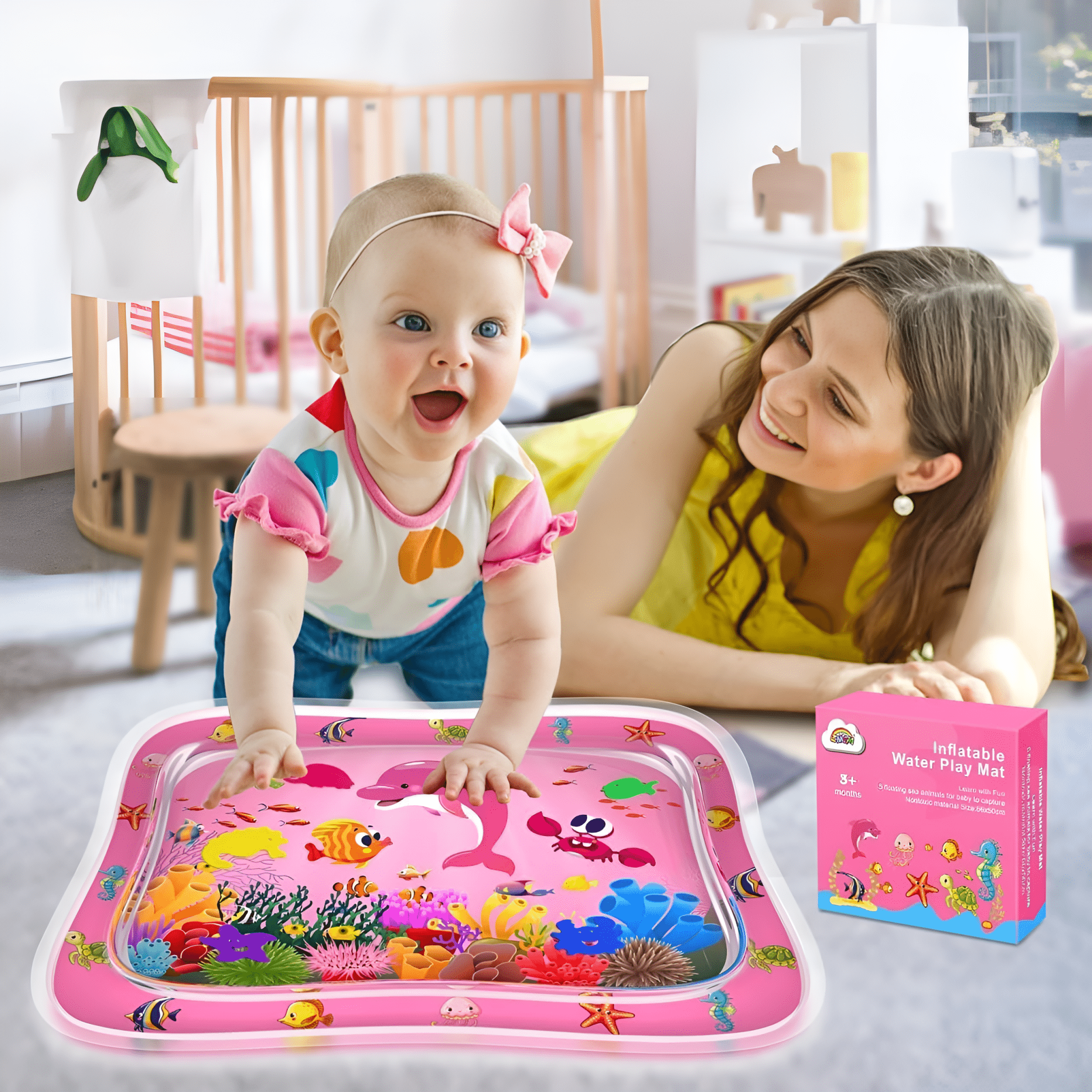 فرشة البيبي المائية - لون زهري - KIDSBOX