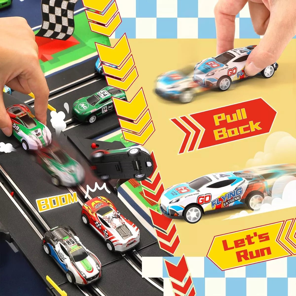 حاوية سيارات السباق للأطفال - 48 قطعة - KIDSBOX