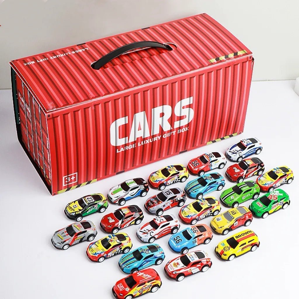 حاوية سيارات السباق للأطفال - 48 قطعة - KIDSBOX