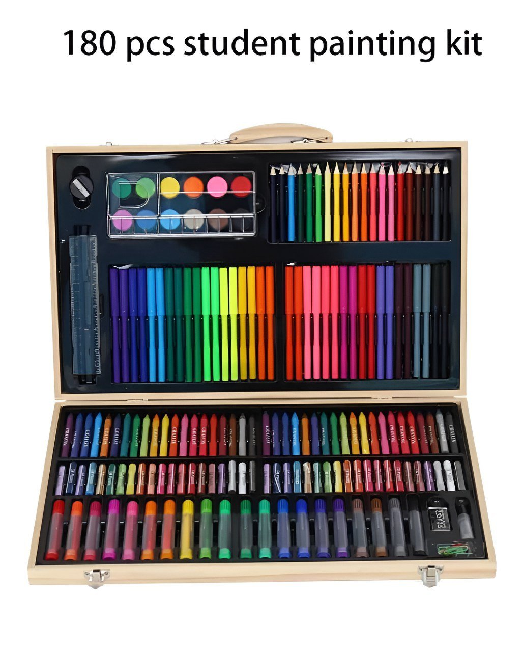 حقيبة ألوان خشبية فاخرة (حجم كبير) - KIDSBOX