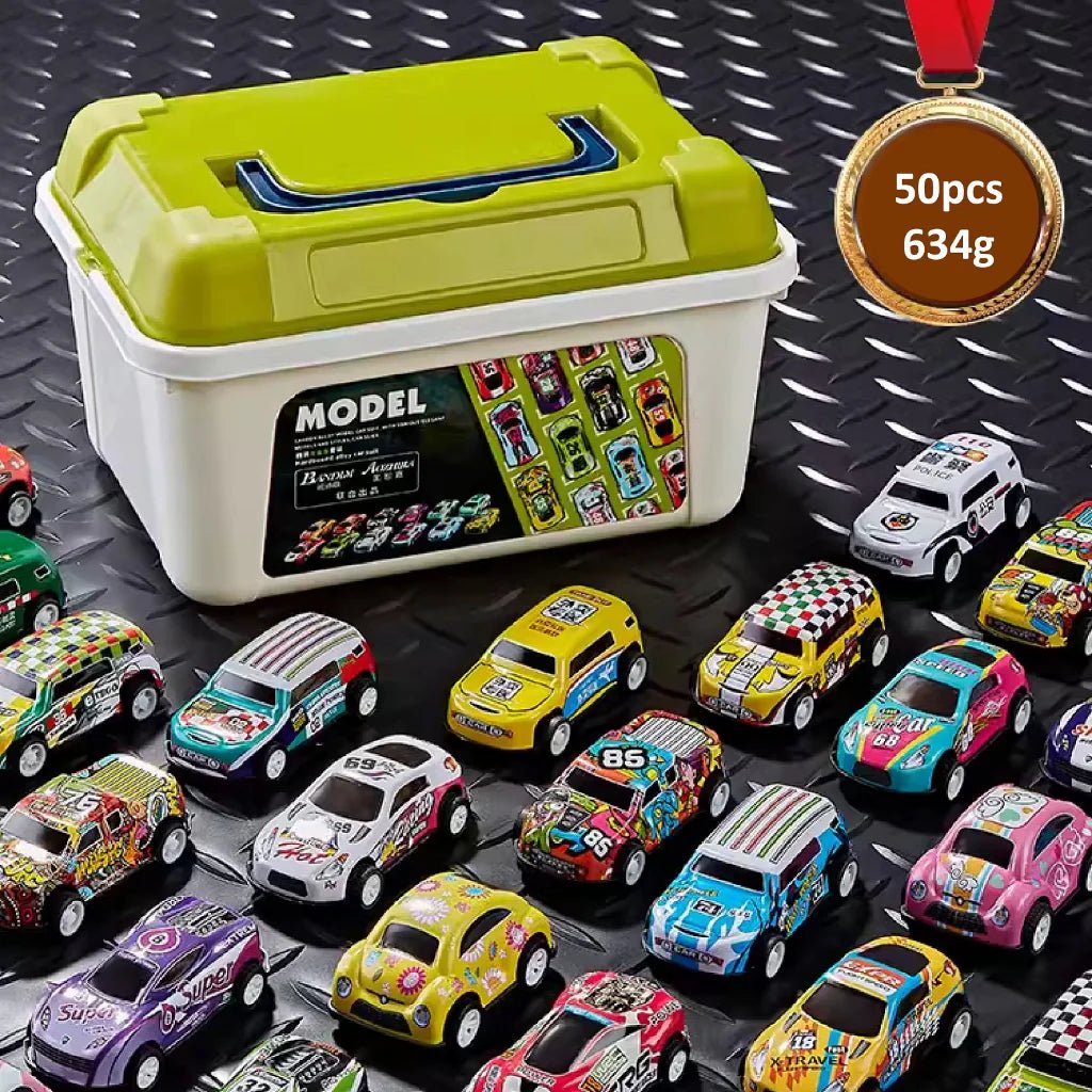 حقيبة سيارات 50 سيارة معدنية - KIDSBOX