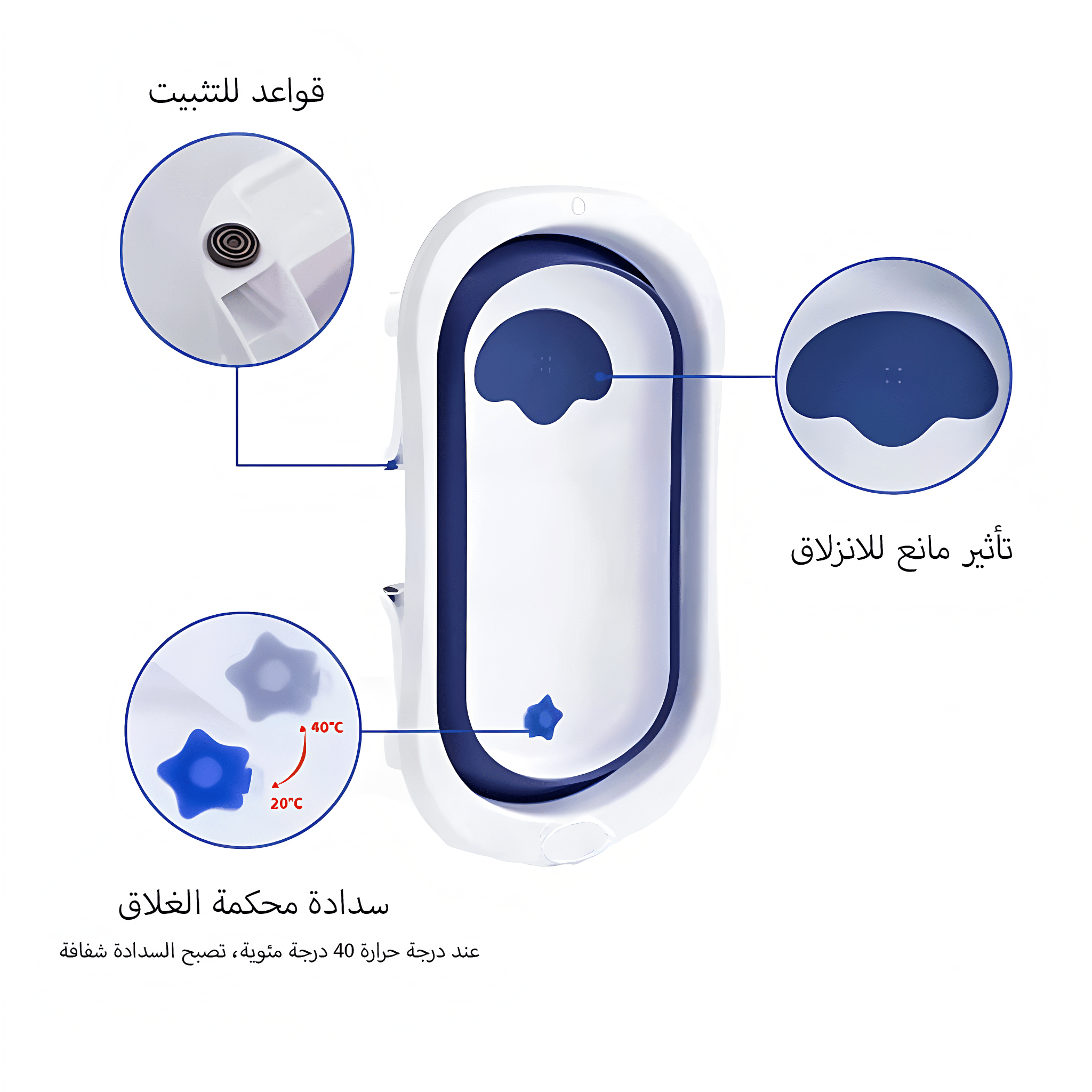 حوض استحمام قابل للطي - أزرق - KIDSBOX