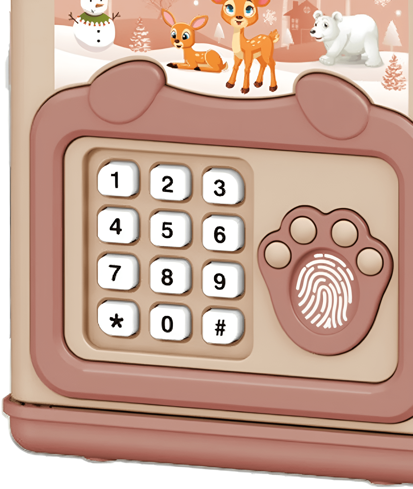 حصالة برمز سري وبصمة وسحب يدوي - شكل غزال - KIDSBOX