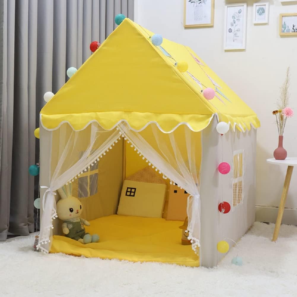 خيمة الأميرة للبنات لون أصفر - 10 كرات - KIDSBOX