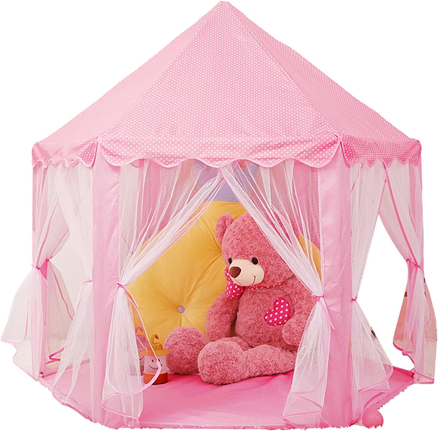 خيمة الأميرة للبنات لون زهري - 10 كرات - KIDSBOX