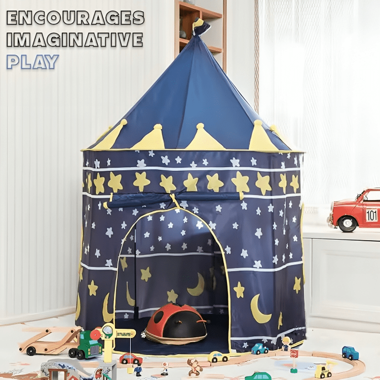 خيمة هندية قابلة للطي لون أزرق - 10 كرات - KIDSBOX