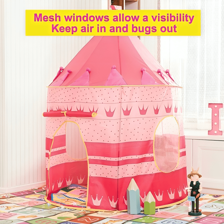 خيمة هندية قابلة للطي لون زهري - 10 كرات - KIDSBOX