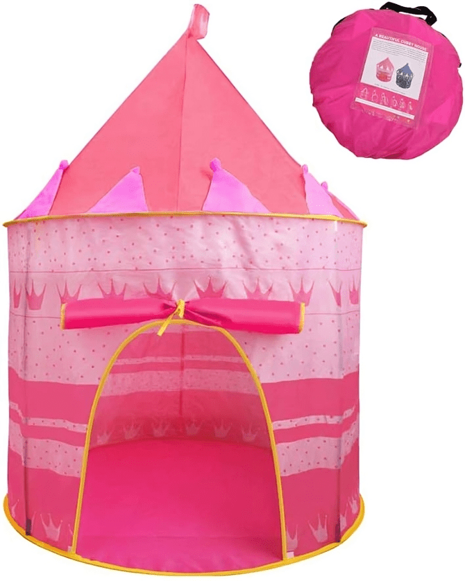خيمة هندية قابلة للطي لون زهري - 10 كرات - KIDSBOX