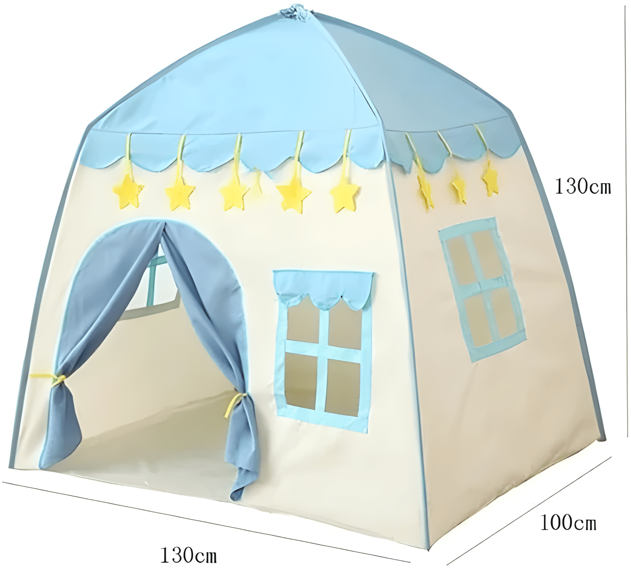 خيمة لعب بتصميم قلعة لون أزرق - 10 كرات - KIDSBOX