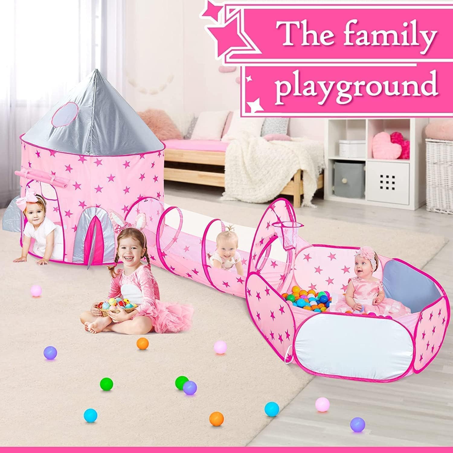 خيمة لعب للأطفال بتصميم قصر - KIDSBOX