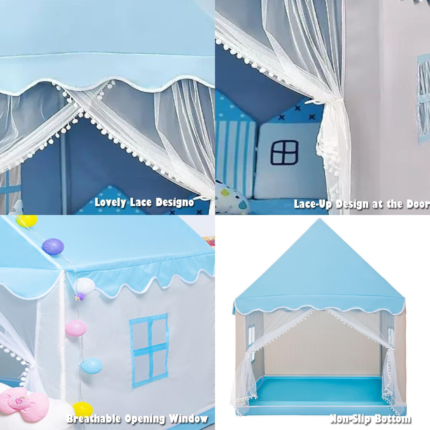 خيمة لعب للأطفال لون أزرق - 10 كرات - KIDSBOX