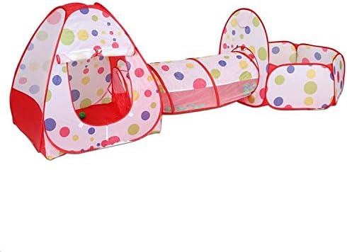 خيمة نفق 3 في 1 - أحمر - KIDSBOX