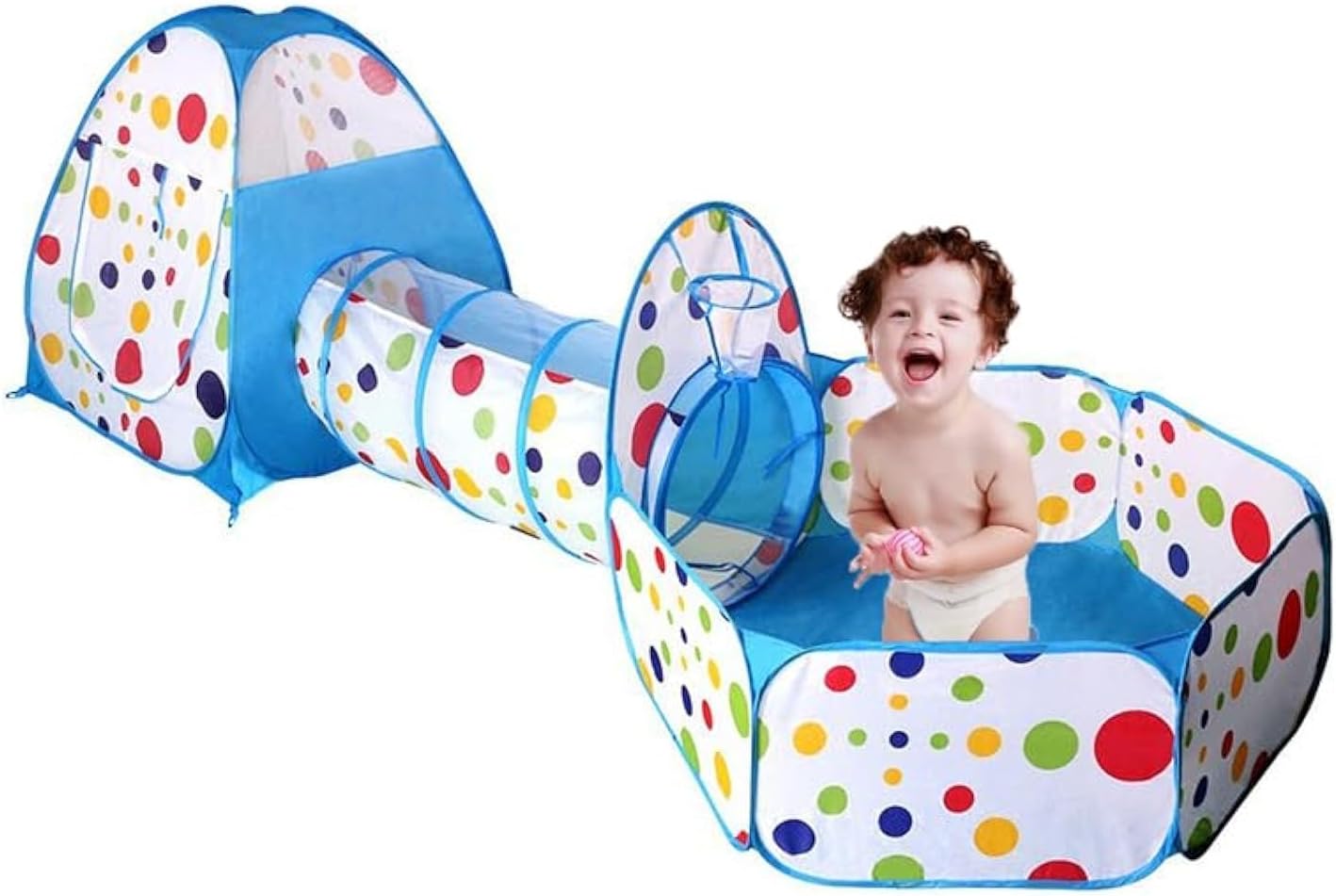خيمة نفق 3 في 1 - زرق - KIDSBOX