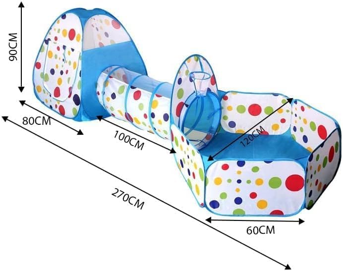 خيمة نفق 3 في 1 - زرق - KIDSBOX
