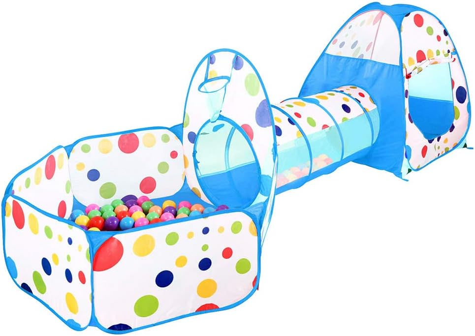خيمة نفق 3 في 1 - زرق - KIDSBOX