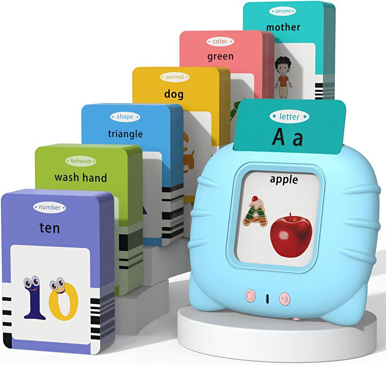 لعبة قارئة البطاقات التعليمية الممتعة للأطفال (لون أزرق) - KIDSBOX