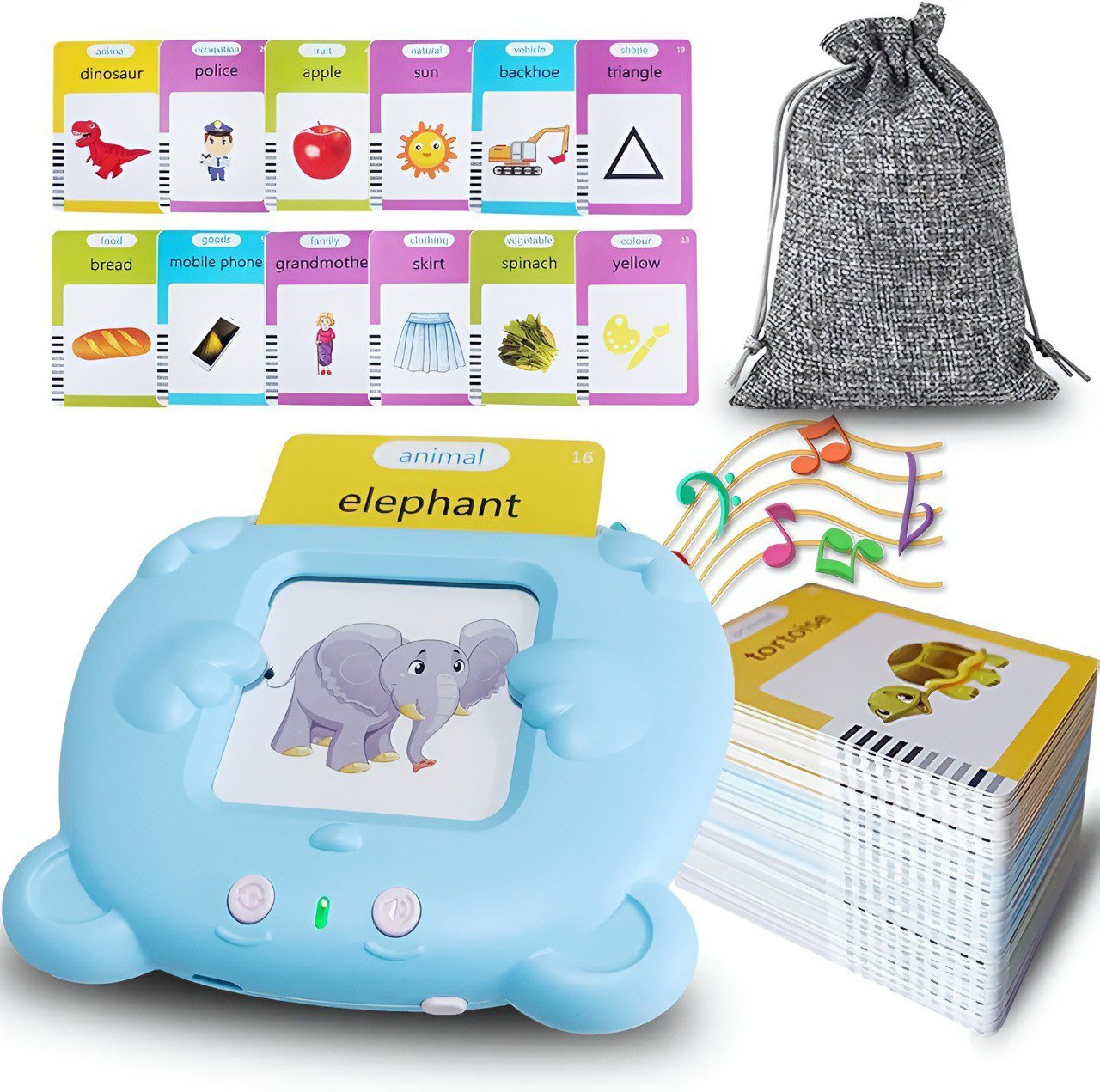 لعبة قارئة البطاقات التعليمية الممتعة للأطفال (لون أزرق) - KIDSBOX