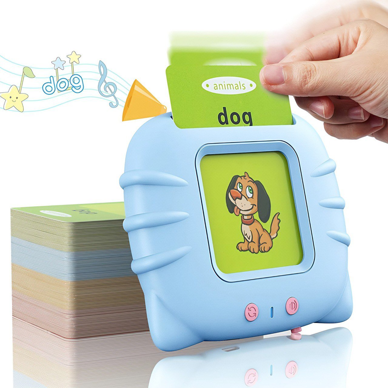 لعبة قارئة البطاقات التعليمية الممتعة للأطفال (لون أزرق) - KIDSBOX