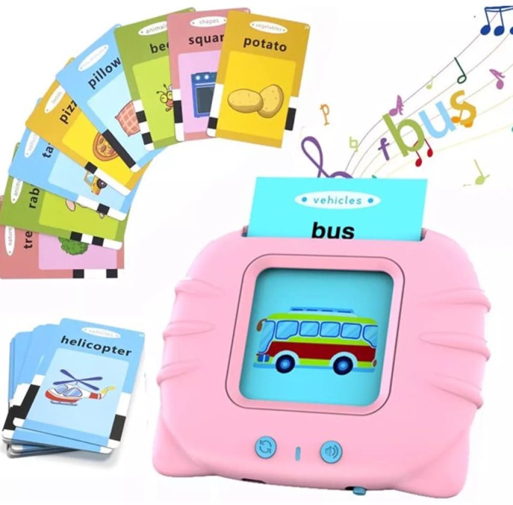لعبة قارئة البطاقات التعليمية الممتعة للأطفال (لون زهري) - KIDSBOX