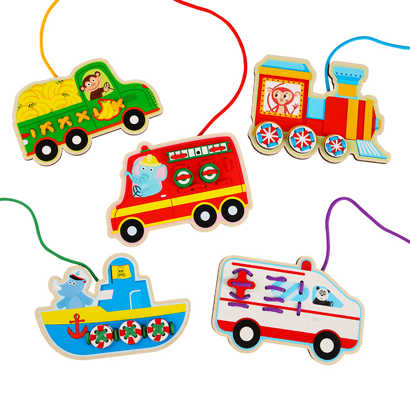 لعبة تعليمية للضم - خشب (سيارات) - KIDSBOX