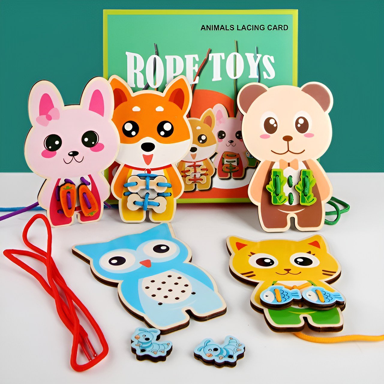 لعبة تعليمية للضم - خشب(حيوانات) - KIDSBOX