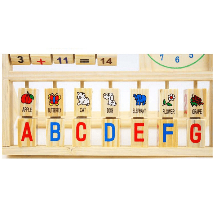 لوح الاعداد الخشبي مع ساعة - KIDSBOX