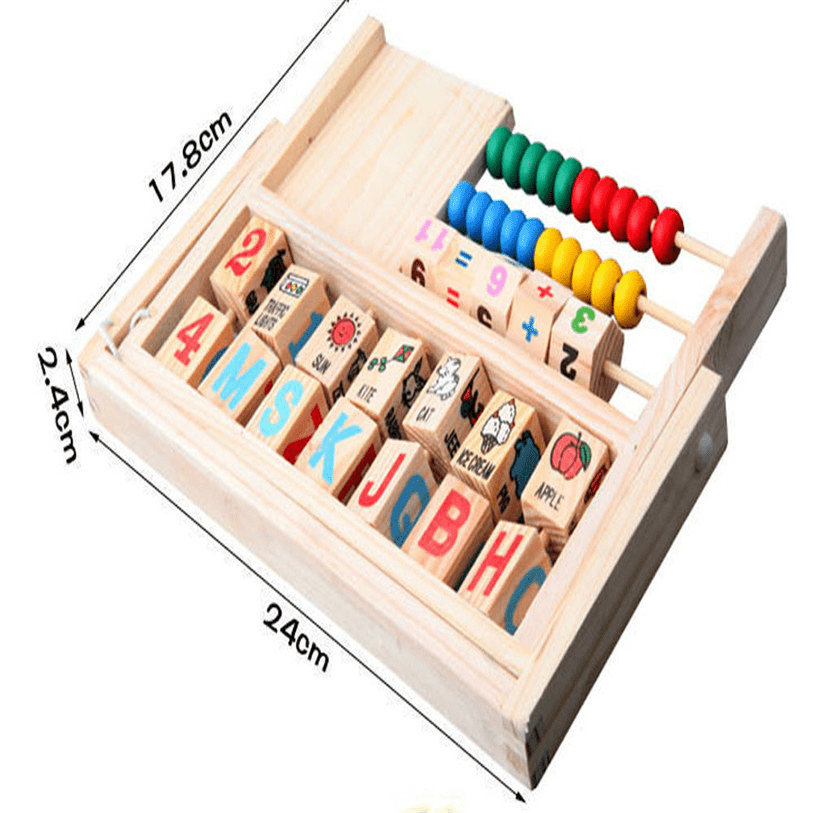 لوح الاعداد الخشبي مع ساعة - KIDSBOX