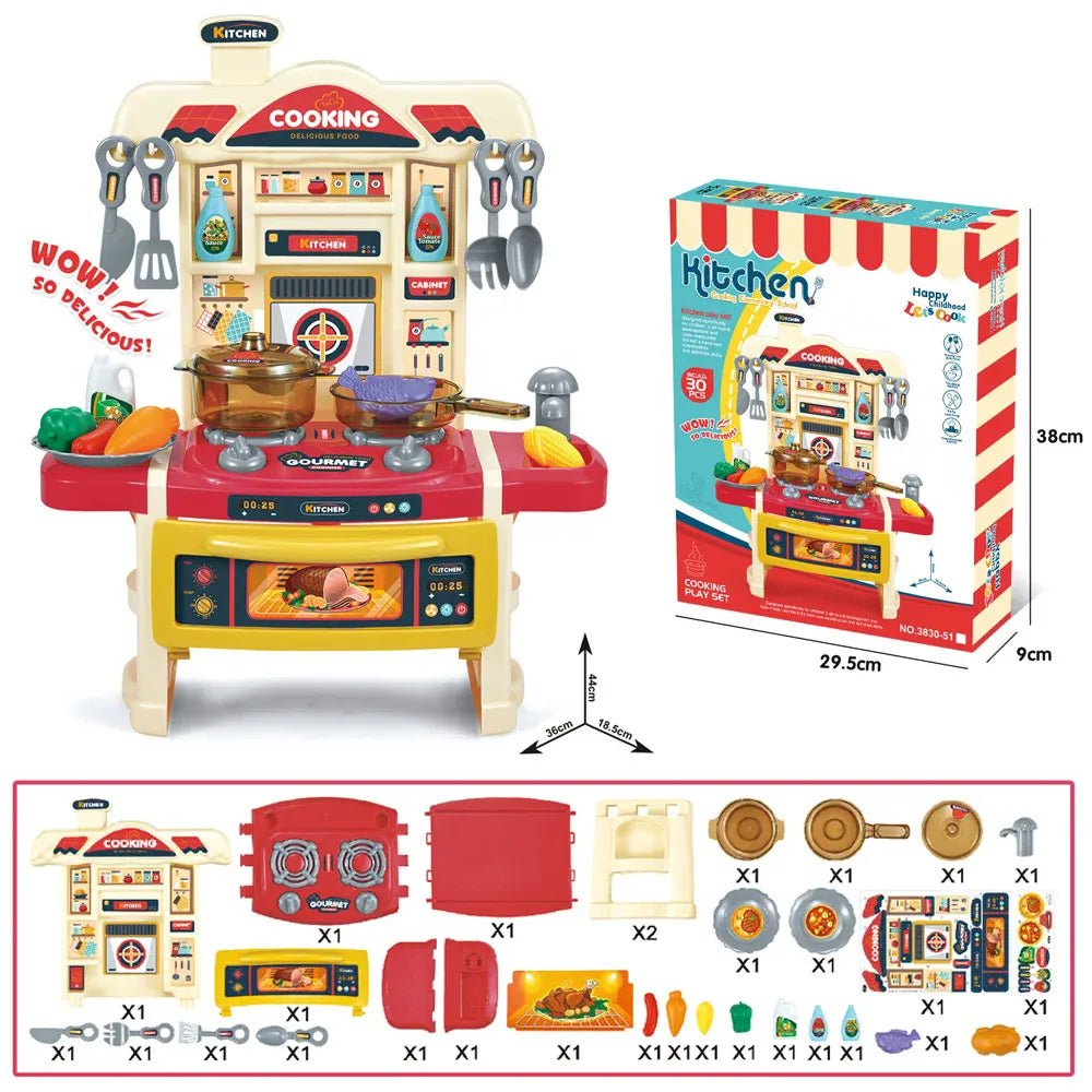 مجموعة أدوات المطبخ للأطفال 30 قطعة - KIDSBOX