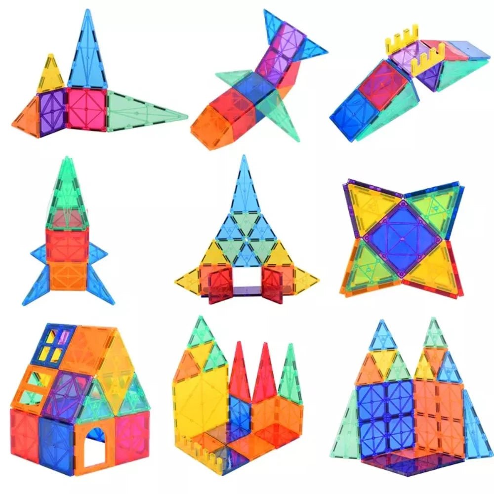 مجموعة البناء المغناطيسية 120 قطعة (حجم 7.5 سم) - KIDSBOX